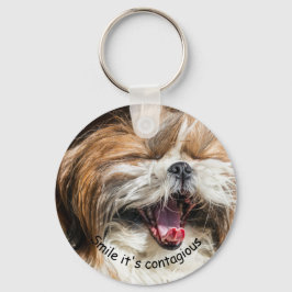 Llavero Shih tzu yawning sonriendo personalizar de texto