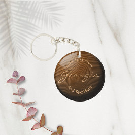 Llavero Shiny Faux Wood Knot Personalizado