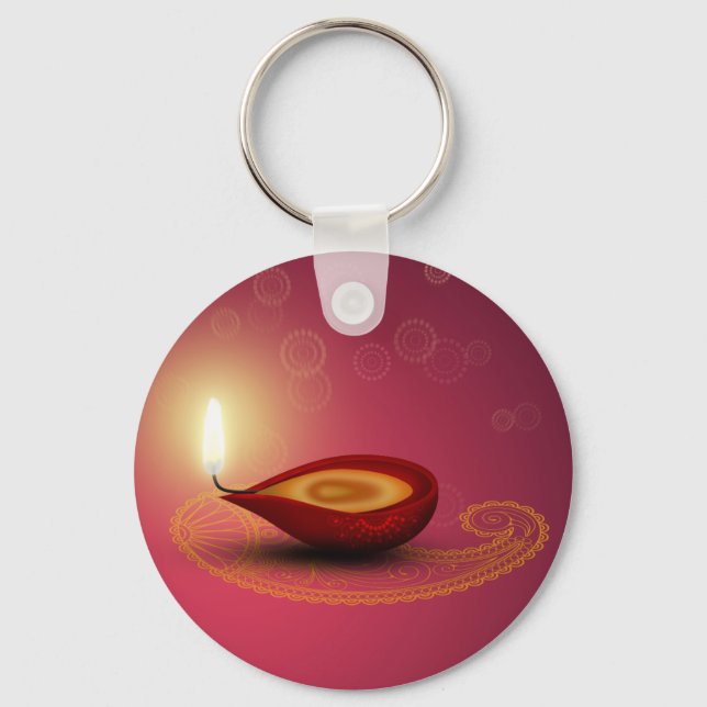 Llavero Shiny Happy Diwali Diya - Keychain (Anverso)