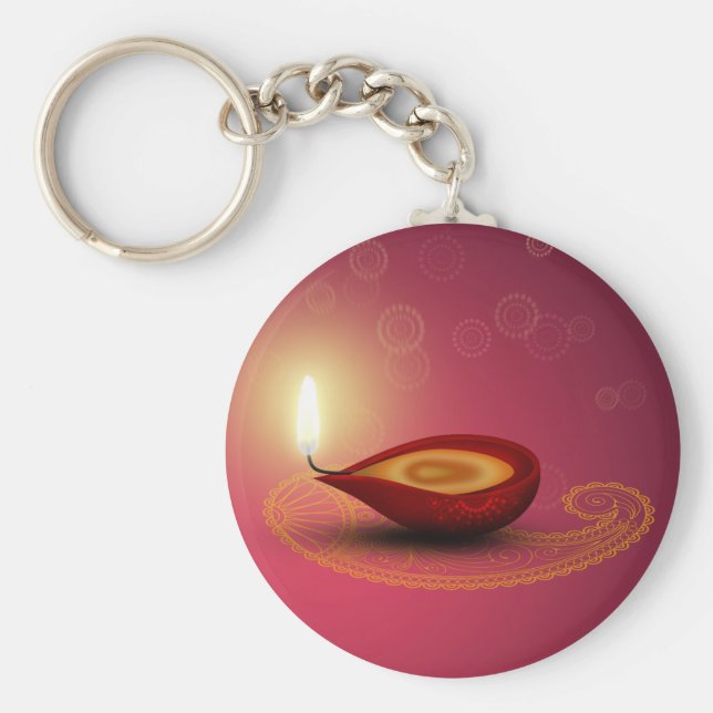 Llavero Shiny Happy Diwali Diya - Keychain (Frente)