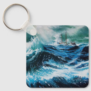 Llavero Ship In the Sea in Storm