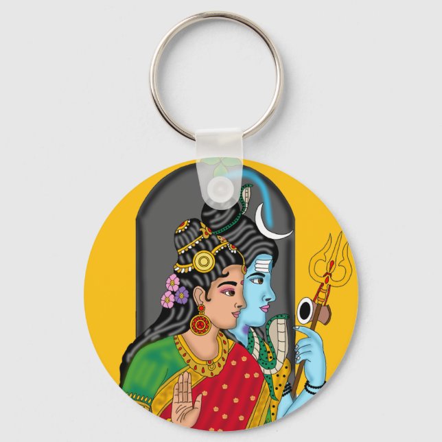Llavero Shiva Parvati Keyring – Divine Couple of Eternal L (Anverso)