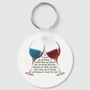 Llavero Si alguna vez me pierdo... divertido Wine diciendo