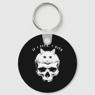 Llavero Si cabe gato negro calavera gótico humor oscuro