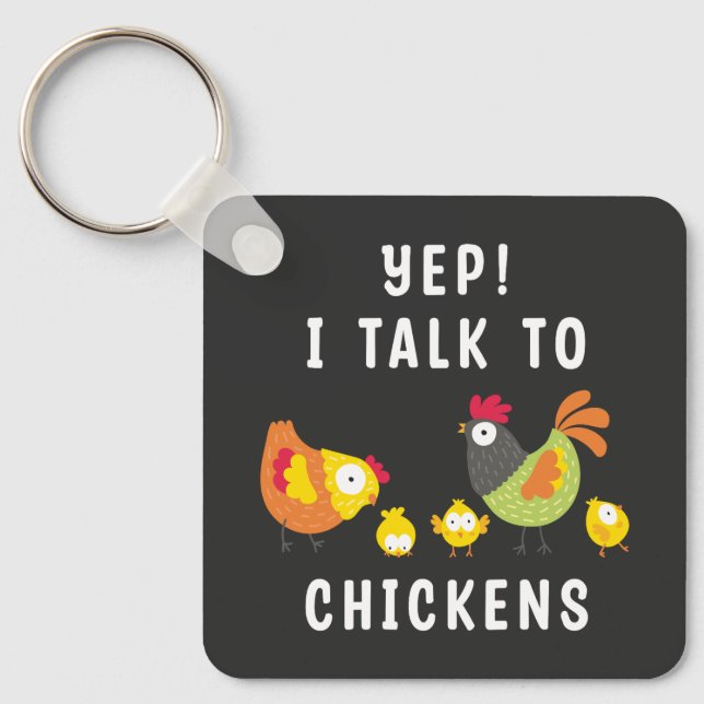 Llavero Sí, Hablo Con Pollos (Anverso)