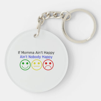 Llavero Si mamá no está contenta de decir con caras sonris