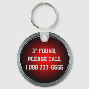 Llavero Si se encuentra, llame... Red Keychain