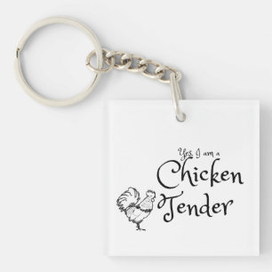 Llavero Sí, soy una oferta de pollo con esquema de gallo