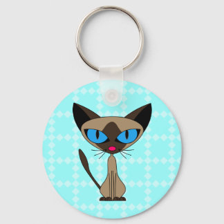 Llavero Siamés Si Por Favor Keychain - Azul