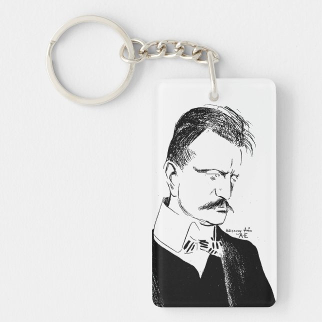 Llavero Sibelius: dibujo de Albert Engström (1904) Keychai (Frente)