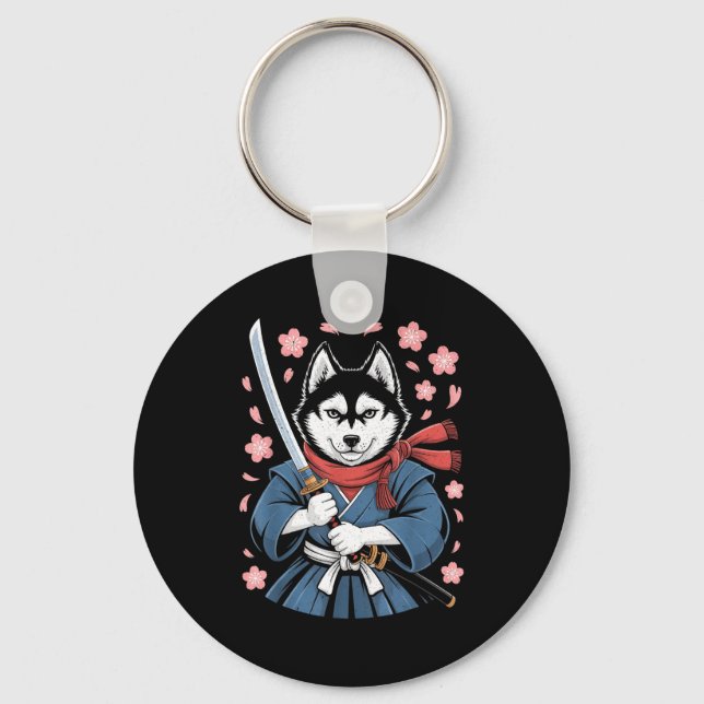 Llavero Siberian Husky Dad Cute Japanese Anime Stuff Samur (Anverso)