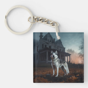 Llavero Siberian Husky Halloween Aterrador