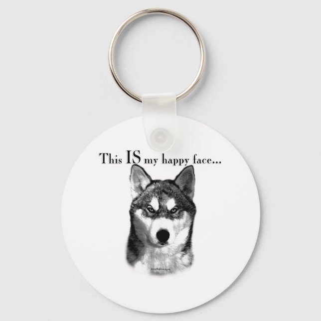 Llavero Siberian Husky Happy Face (Anverso)