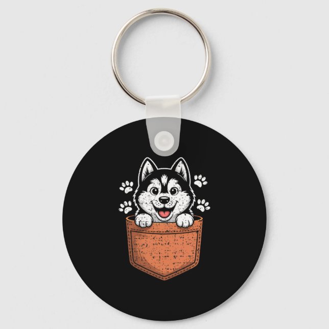 Llavero Siberian Husky In Your Front Cket  (Anverso)