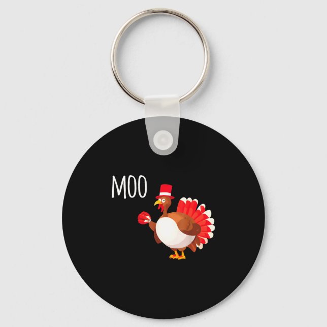 Llavero Side Eye Moo Turkey Funny Thanksgiving Autumn Fall (Anverso)