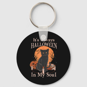 Llavero Siempre es Halloween en mi Alma Calabaza Gato Dive