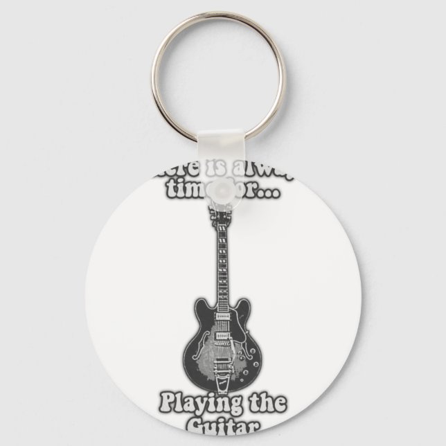 Llavero Siempre hay tiempo para tocar la guitarra. B&W (Anverso)