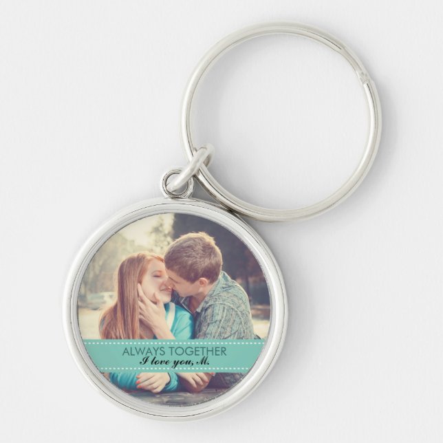 Llavero Siempre junto foto de encargo moderna romántica (Frente)