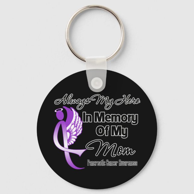 Llavero Siempre mi héroe en memoria mamá - cáncer pancreát (Anverso)