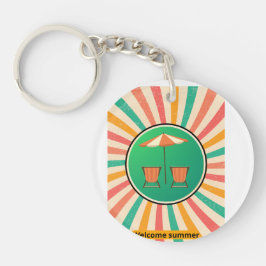 Llavero Siente las vibraciones de vacaciones: un retro fre