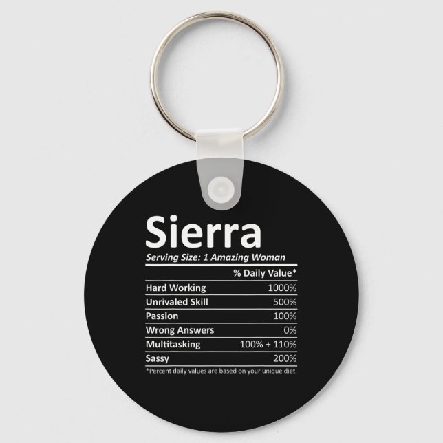 Llavero Sierra Nutrition Personalized Name Funny Christmas (Anverso)