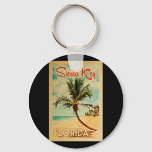 Llavero Siesta Key Keychain Florida Palm Tree Beach Retro