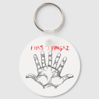 Llavero siete manos con dedos, TENGO 7 FINGAZ