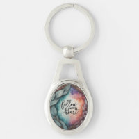 Siga su corazón - Oval Keychain