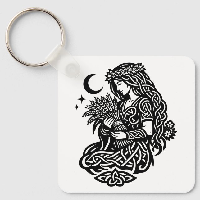 Llavero Sigilo de la Doncella de Virgo — Tatuaje de Zodiac (Anverso)