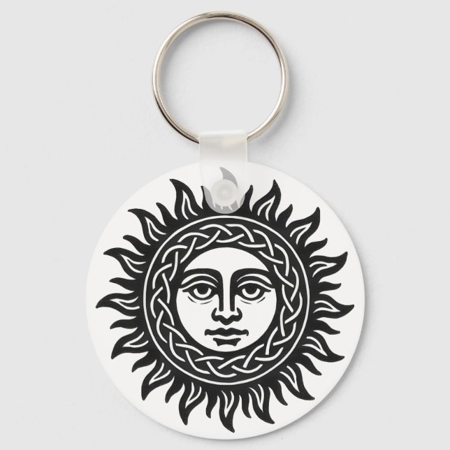 Llavero Sigilo del Rostro Solar - Emblema del Sol Negro (Anverso)