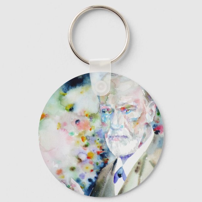 Llavero SIGMUND FREUD - retrato acuarela.2 (Anverso)