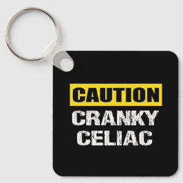 Llavero Signo de advertencia de advertencia de Cranky Celi