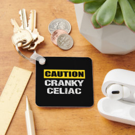 Llavero Signo de advertencia de advertencia de Cranky Celi