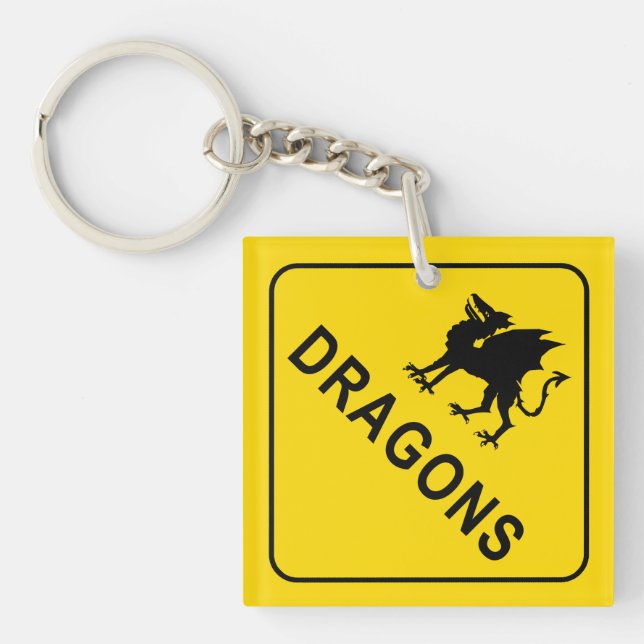 Llavero Signo de advertencia de dragones (Frente)
