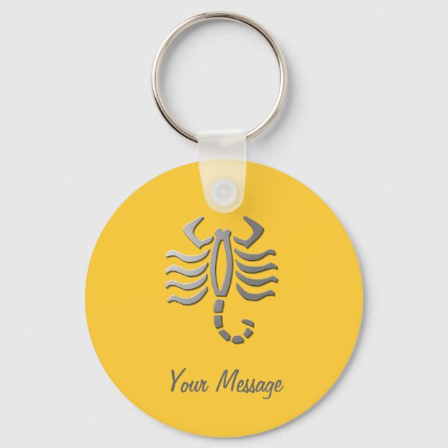 Llavero Signo de estrella de escorpio zodiaco de plata (Anverso)