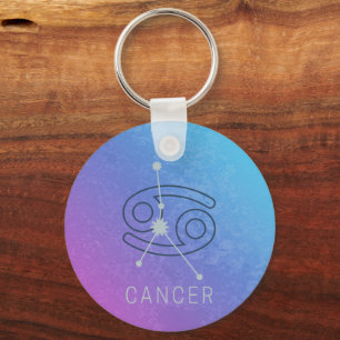 Llavero Signo de estrella del Zodiac del cáncer Constelaci