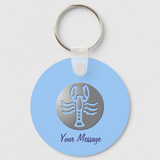 Llavero Signo de estrella Zodiac de cáncer Silver premium (Anverso)