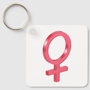 Llavero Signo de género femenino de vidrio rojo