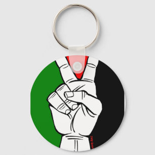 LLAVERO SIGNO DE LA PAZ DE LA BANDERA DE PALESTINA