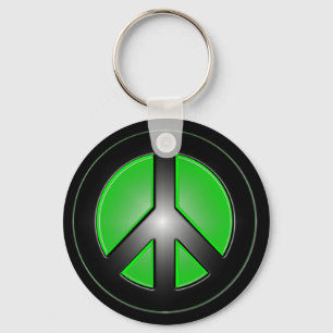 Llavero signo de la paz verde