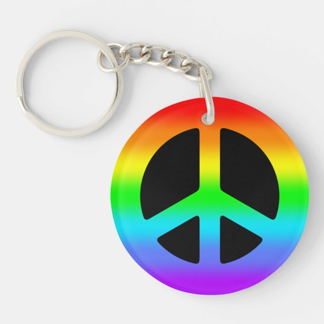 Llavero Signo de paz arcoiris (Frente)
