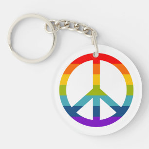Llavero Signo de paz arcoiris