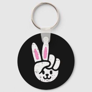 Llavero Signo de paz conejo de Pascua Fun Rabbit Spring Ho