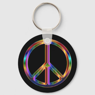 Llavero Signo de paz cromado