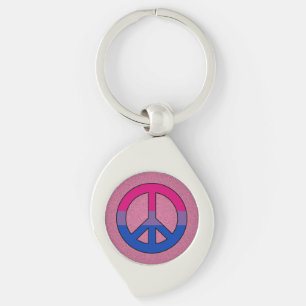Llavero signo de paz de la bandera de bisexualidad