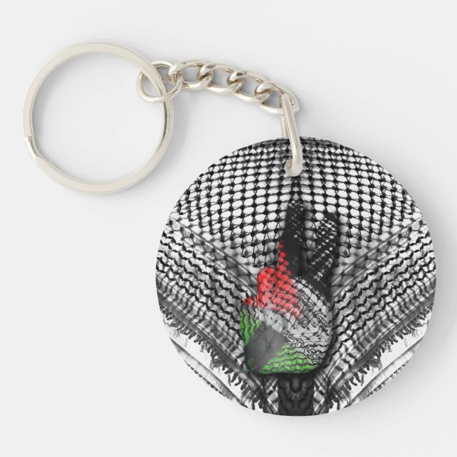 LLAVERO SIGNO DE PAZ DE LA BANDERA DE HATTAH KEYCHAIN (SS) (Frente)