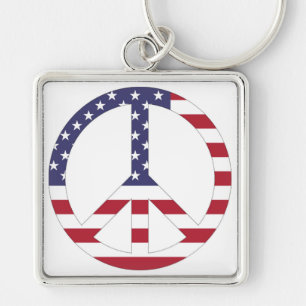 LLAVERO SIGNO DE PAZ DE LA BANDERA ESTADOUNIDENSE