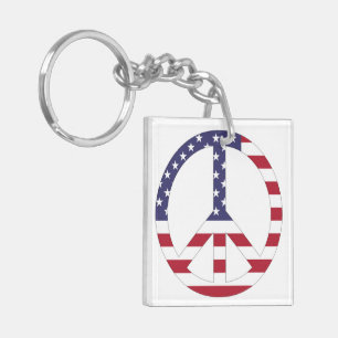 LLAVERO SIGNO DE PAZ DE LA BANDERA ESTADOUNIDENSE
