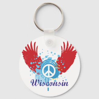 Llavero Signo de paz de Wisconsin
