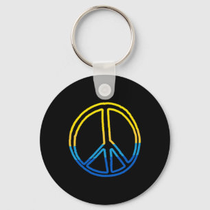 Llavero Signo de paz en colores de Ucrania amarillo y azul
